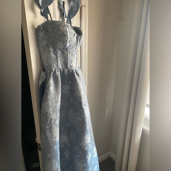 V. Chapman Veronica Corset Ruffle Side-Slit Dress (Size 12) - Picture 5 of 9